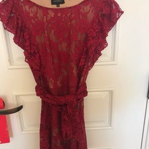 MAJORELLE Marnie red lace dress